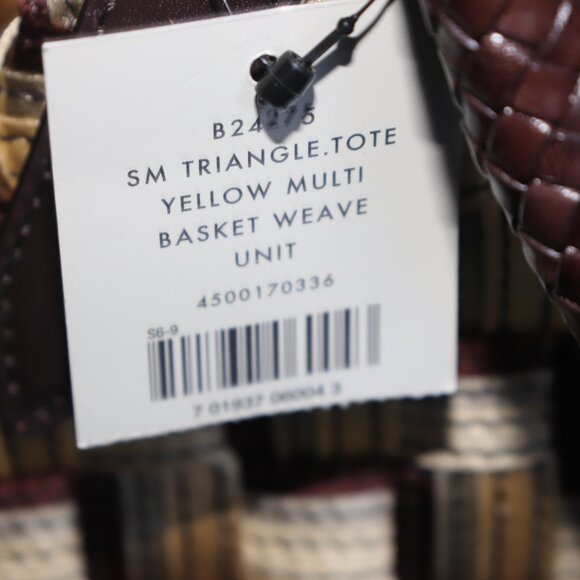 NWT COLE HAAN Genevieve Woven Triangle Hobo Shoulder Handbag Tote Silk Raffia - Picture 9 of 12